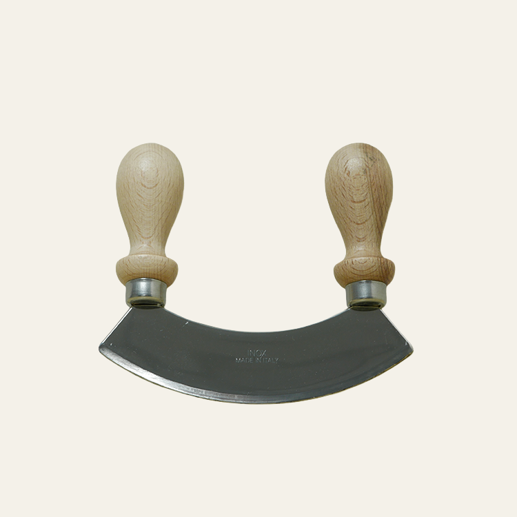 Wiegmes klein - rvs & hout (dubbele handgreep)
